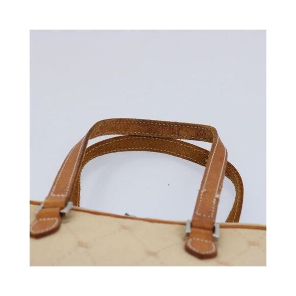 Pre Loved BURBERRY Beige Canvas Satchel Handbag Womens Bag - Picture 8 of 8